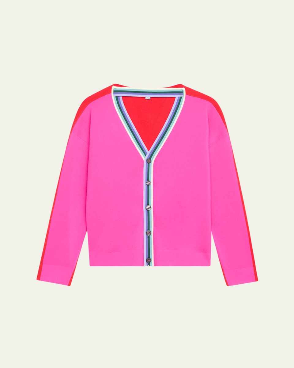 Colorblock Convertible Wool Cardigan